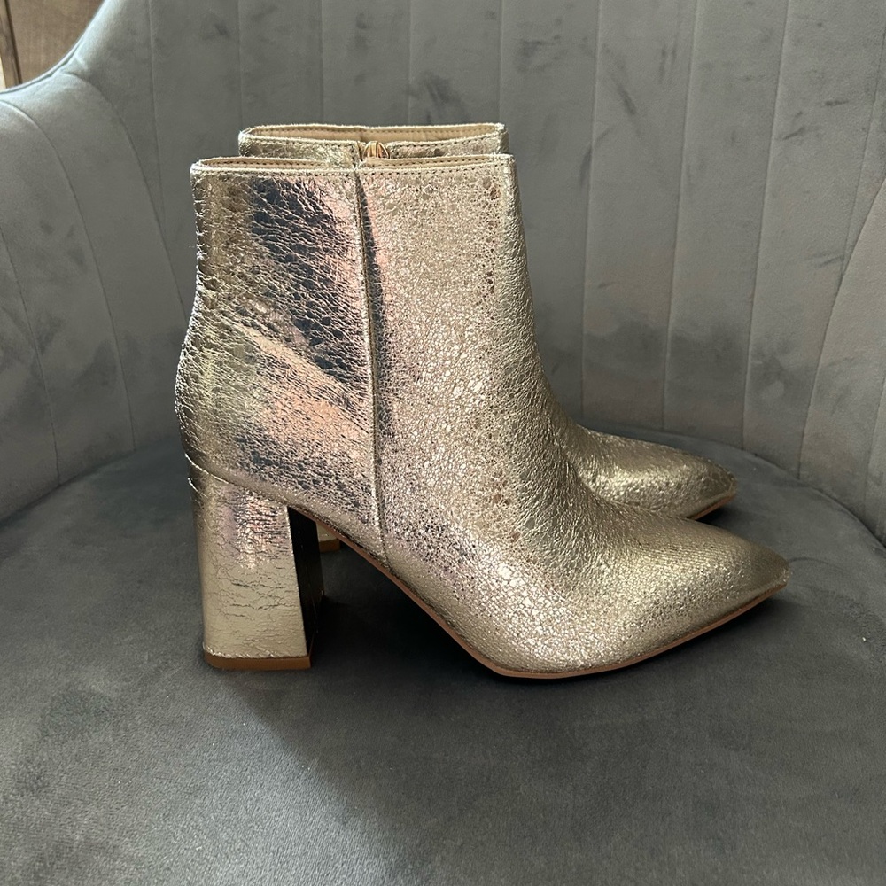 ShuShop Veronica Gold Booties - 7.5 - Shu Shop